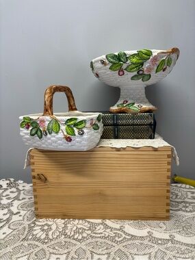 Shafford Berry Time England Basket and Pedestal Bowl